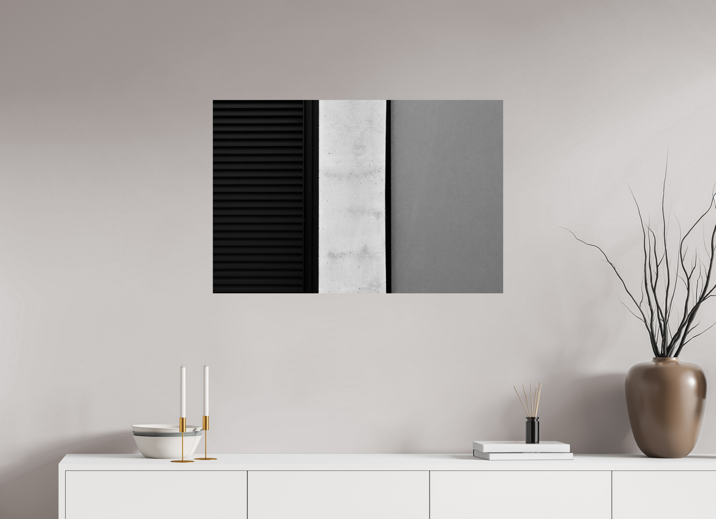 90 x 60 cm, Baryta Photo Print Palette - Abstrakte Schwarzweiß-Fotografie - Hochwertiger Abzug in Galeriequalität