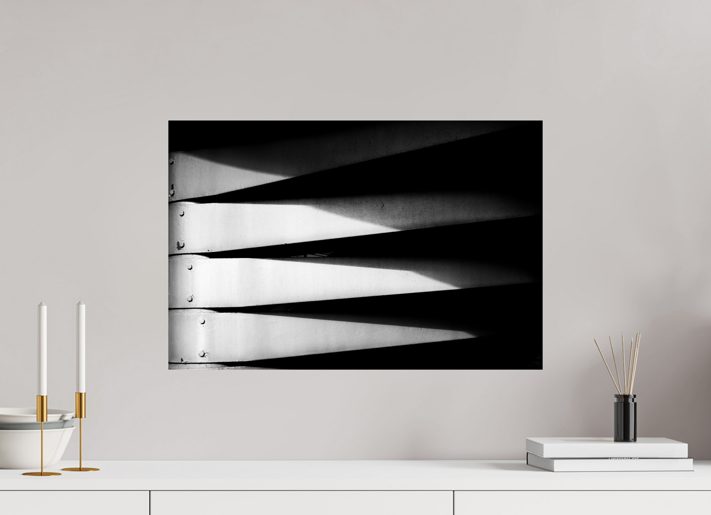 60 x 40 cm, Ilford Photo Print Fangs - Abstrakte Schwarzweiß-Fotografie - Hochwertiger Abzug in Galeriequalität