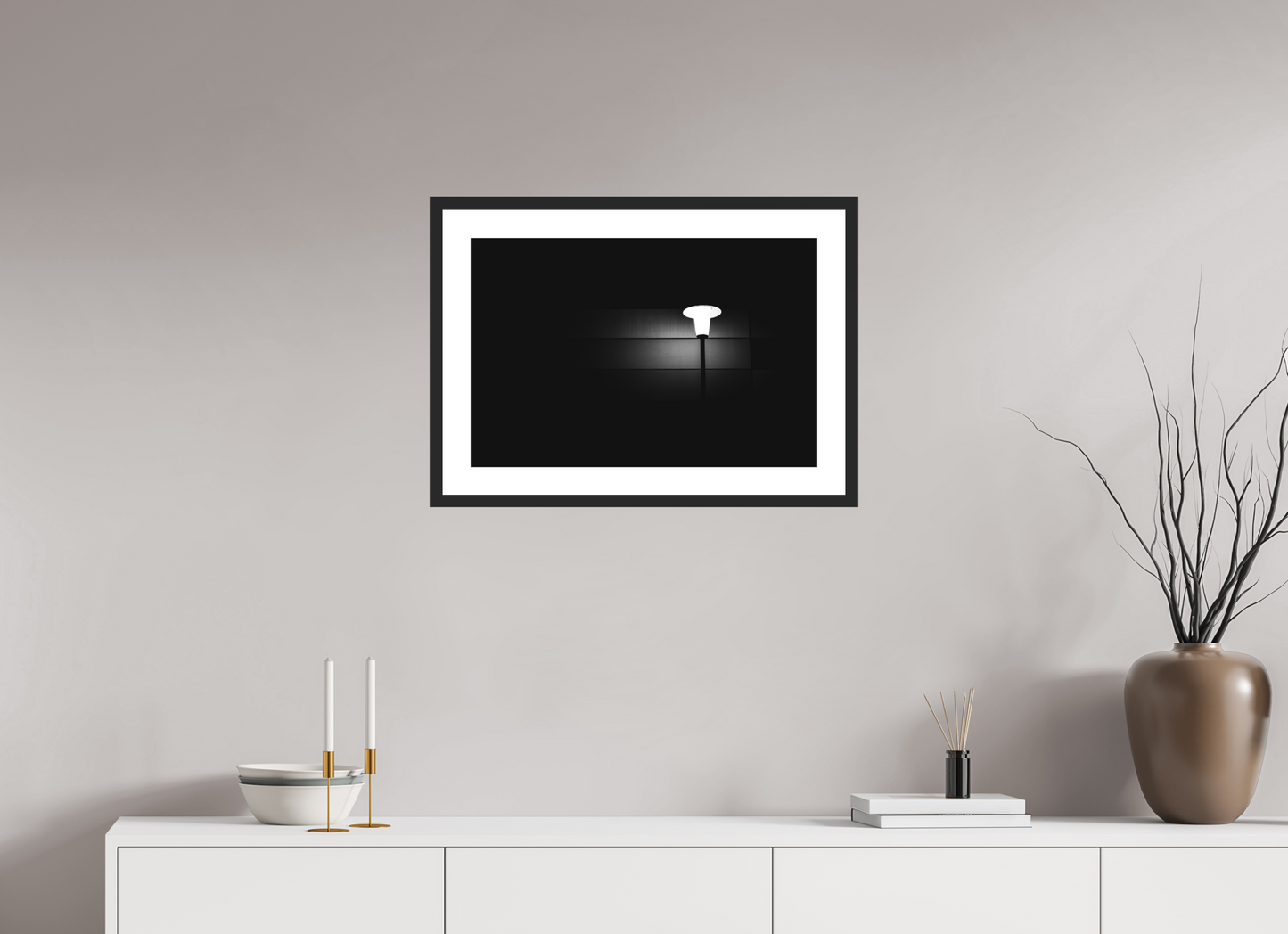 Epiphany - Minimalistische Schwarzweiß-Nachtfotografie - Hochwertiger Abzug in Galeriequalität