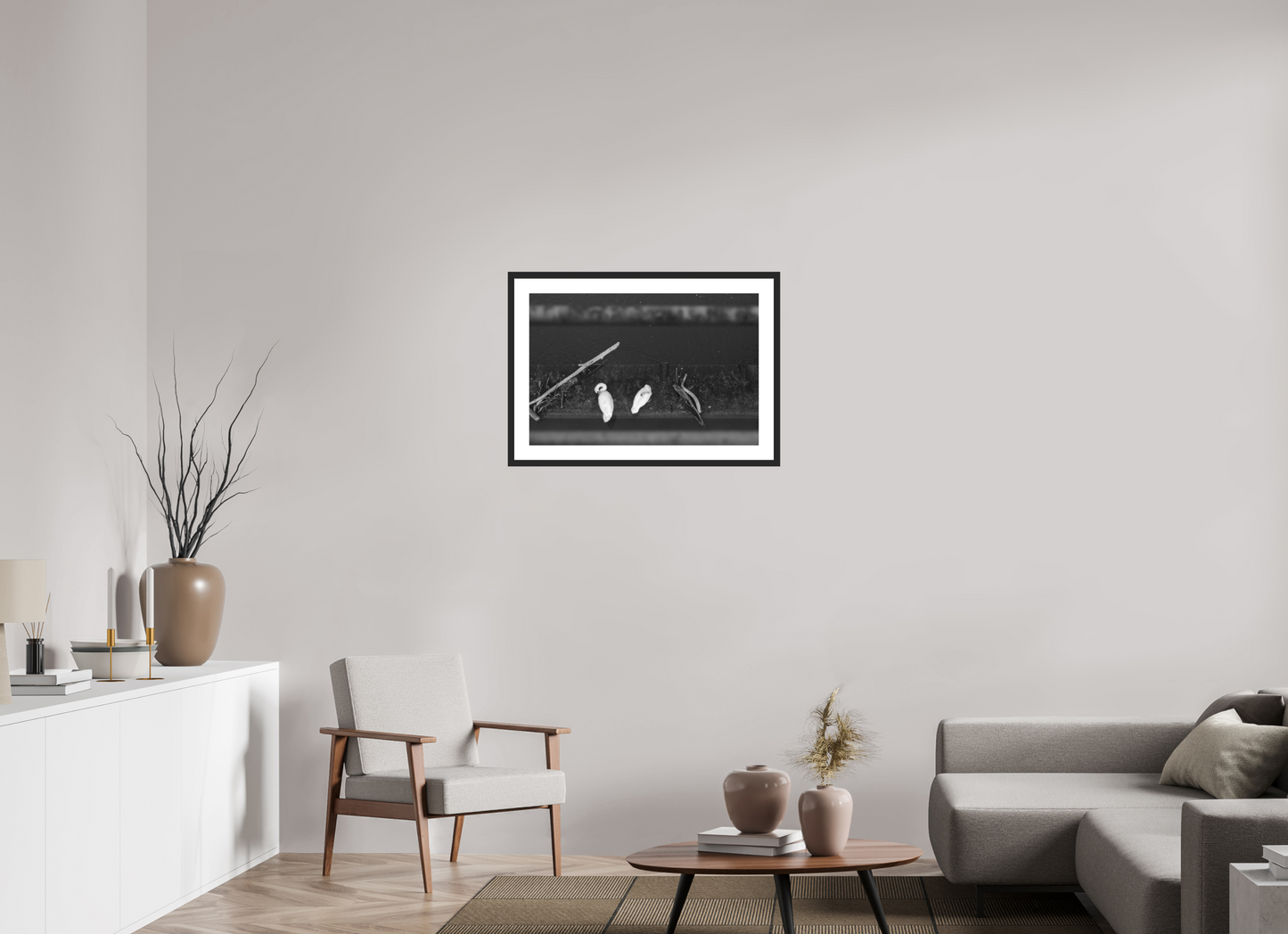 75 x 50 cm, Baryta Framed with Passepartout and Premium Glass Bond - Schwarzweiß-Fotografie - Hochwertiger Abzug in Galeriequalität