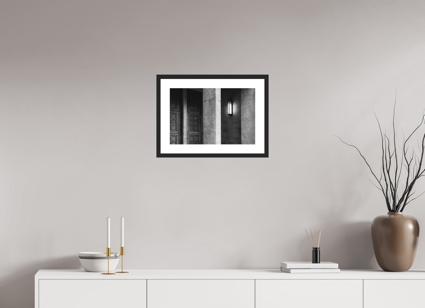 45 x 30 cm, Ilford Framed with Passepartout and Premium Glass Beacon - Schwarzweiß-Fotokunst - Hochwertiger Abzug in Galeriequalität