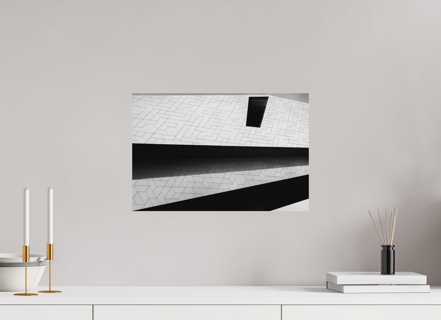 Triangles - Schwarzweiß-Architekturfotografie - Hochwertiger Abzug in Galeriequalität