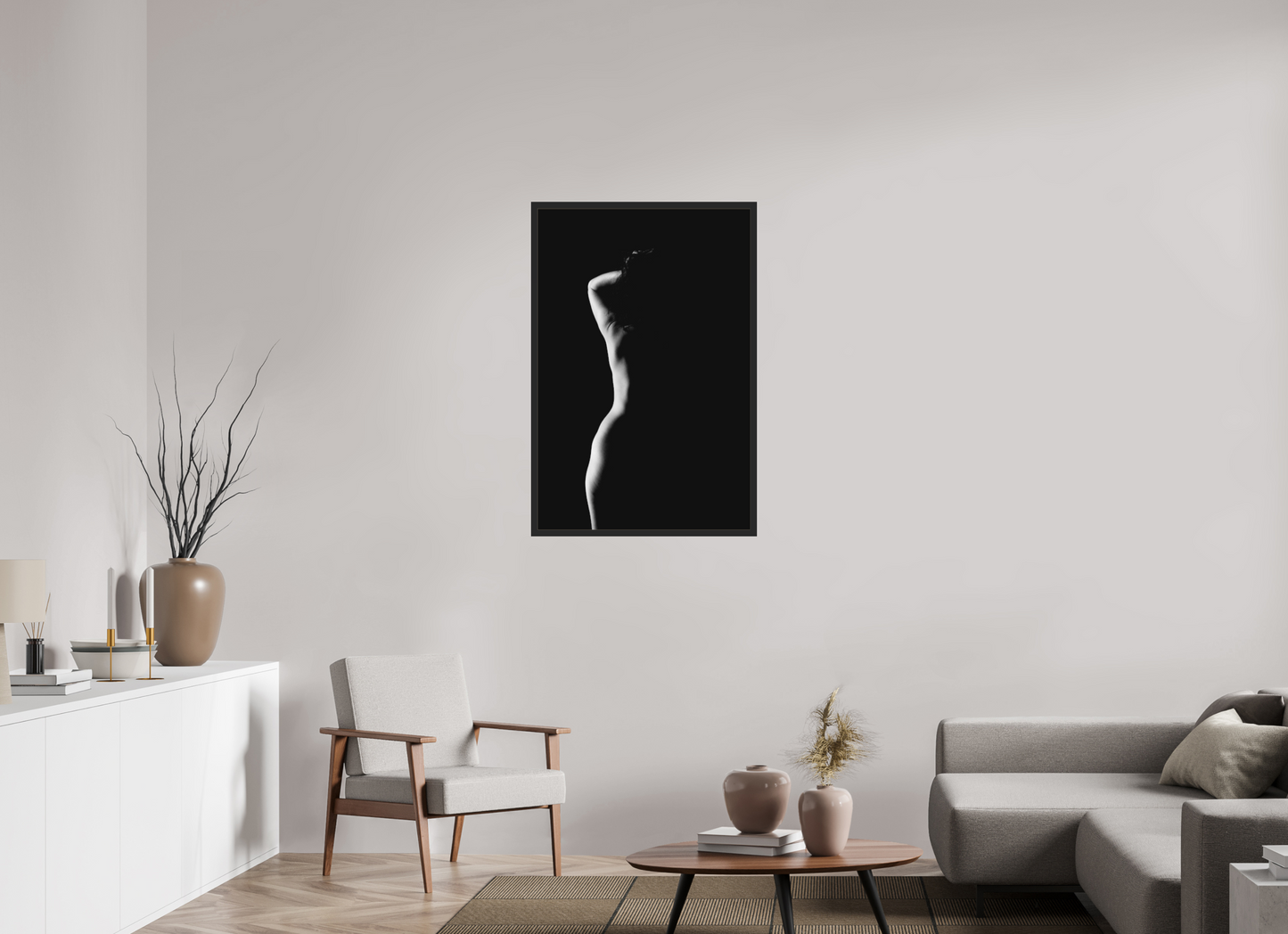 Crescent Moon - Schwarzweiß-Fotografie, Teilakt - Hochwertiger Abzug in Galeriequalität