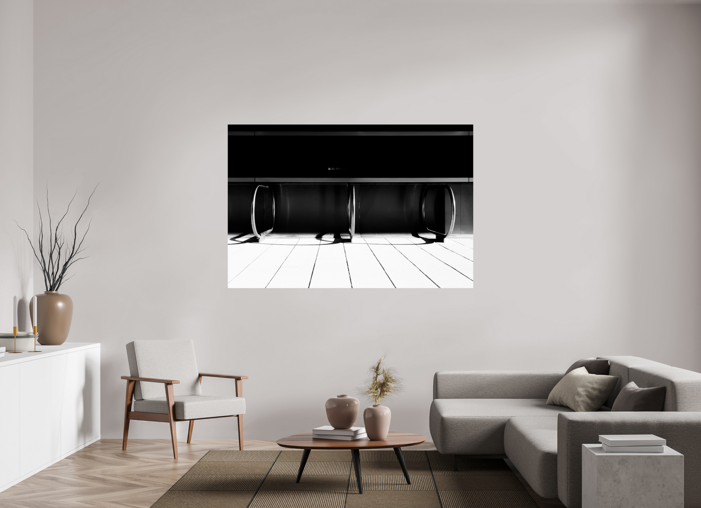 Triad - Schwarzweiß-Fotografie - Hochwertiger Abzug in Galeriequalität