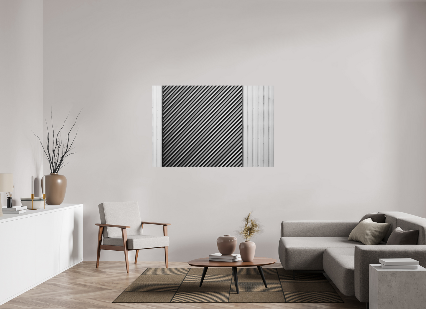 150 x 100 cm, Ilford on Aluminium Strobe - Abstrakte Schwarzweiß-Fotografie - Hochwertiger Abzug in Galeriequalität