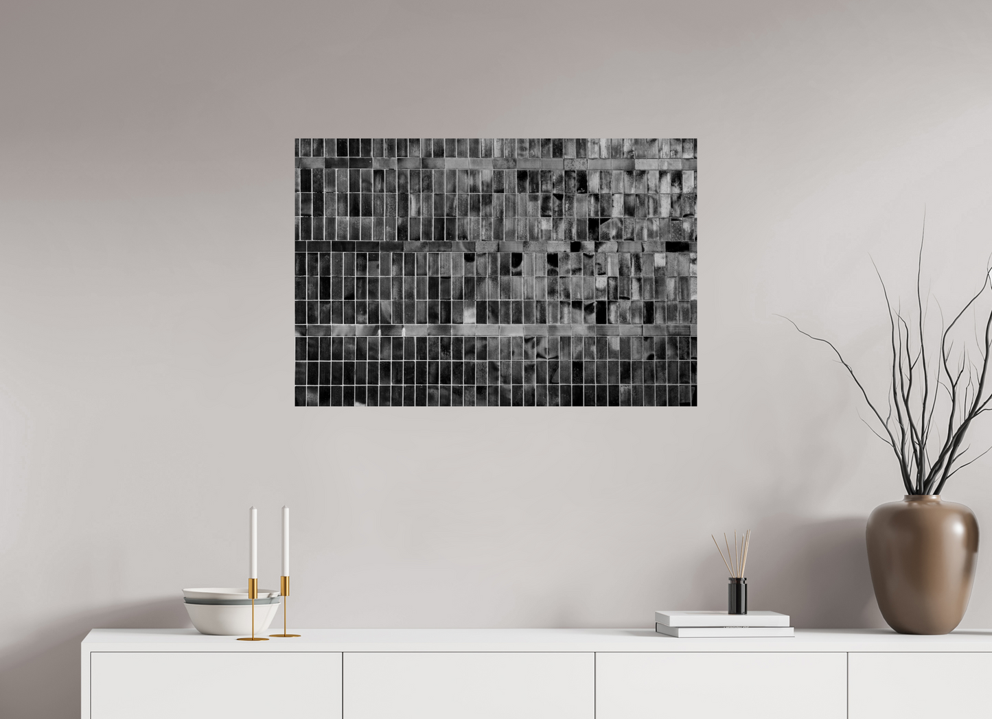 Tiles - Schwarzweiß-Fotografie, Naheinstellung - Hochwertiger Abzug in Galeriequalität