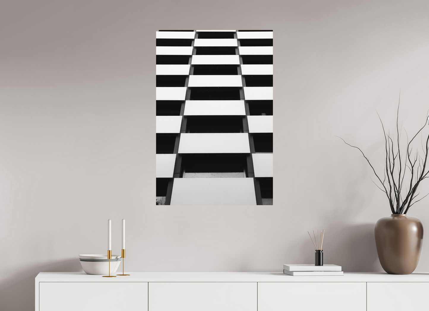 Checkers - Schwarzweiß-Architekturfotografie - Hochwertiger Abzug in Galeriequalität