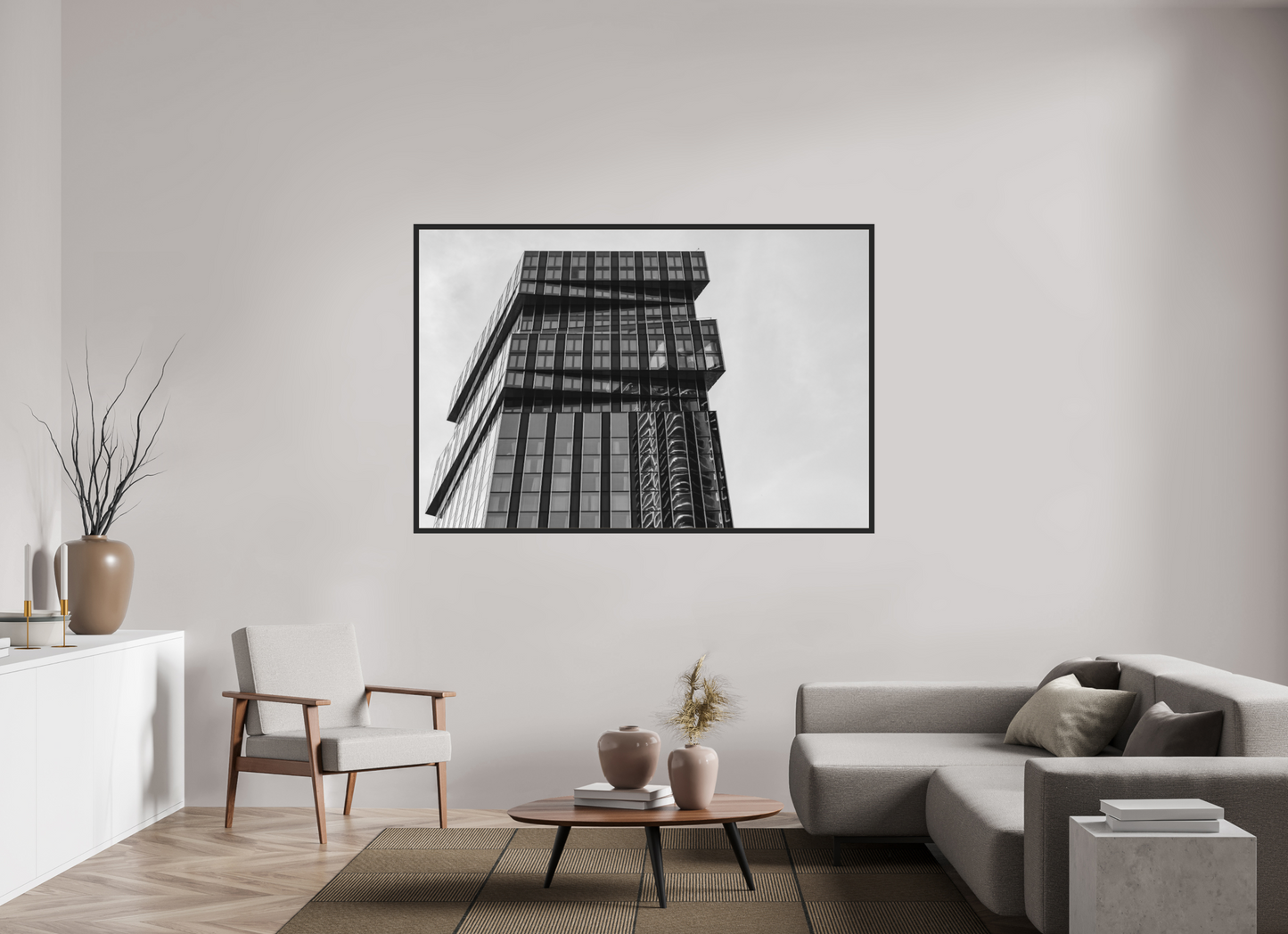 Jenga - Schwarzweiß-Architekturfotografie - Hochwertiger Abzug in Galeriequalität