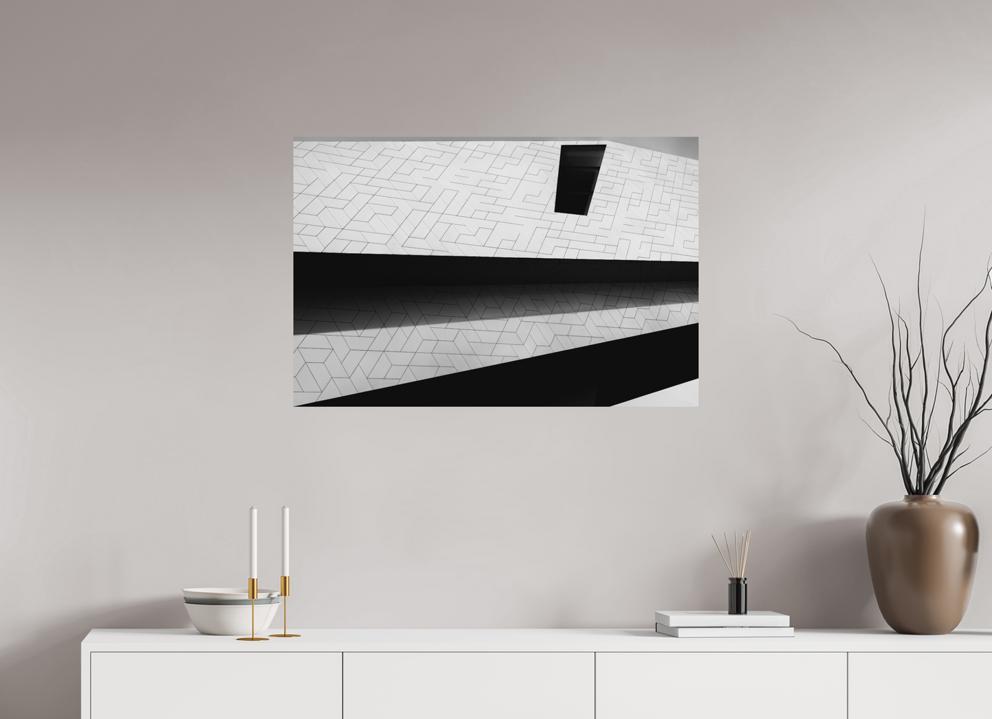 Triangles - Schwarzweiß-Architekturfotografie - Hochwertiger Abzug in Galeriequalität
