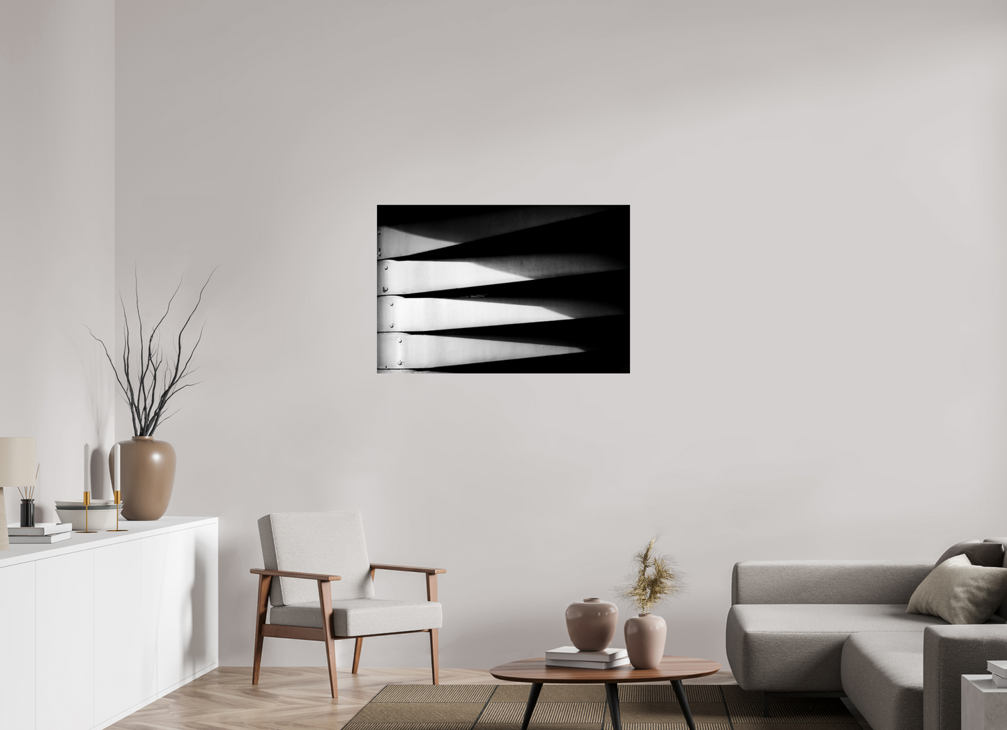 105 x 70 cm, Ilford Photo Print Fangs - Abstrakte Schwarzweiß-Fotografie - Hochwertiger Abzug in Galeriequalität