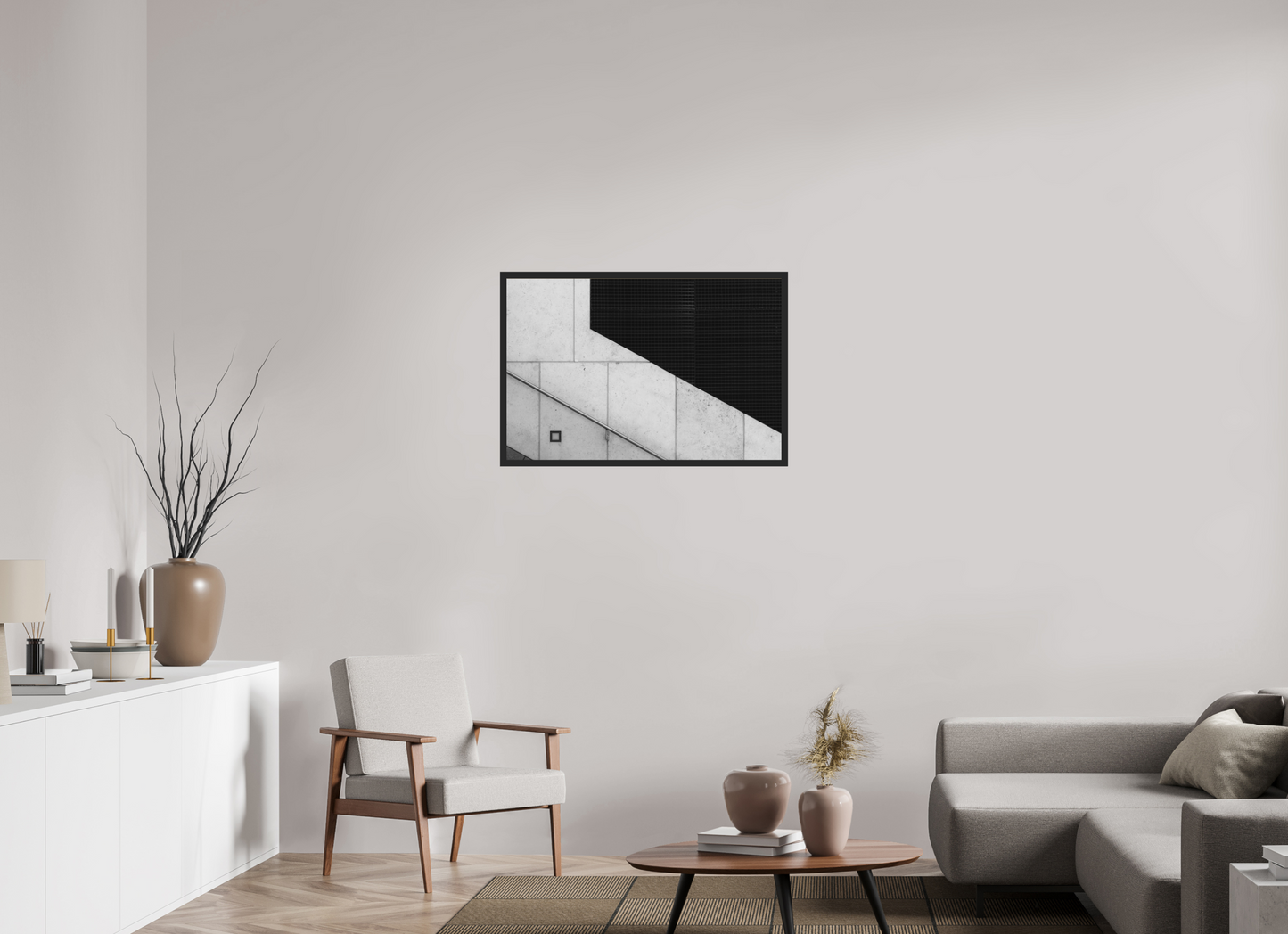 90 x 60 cm, Ilford on Aluminium behind Acrylic Glass, Framed Cut - Abstrakte Schwarzweiß-Fotografie - Hochwertiger Abzug in Galeriequalität