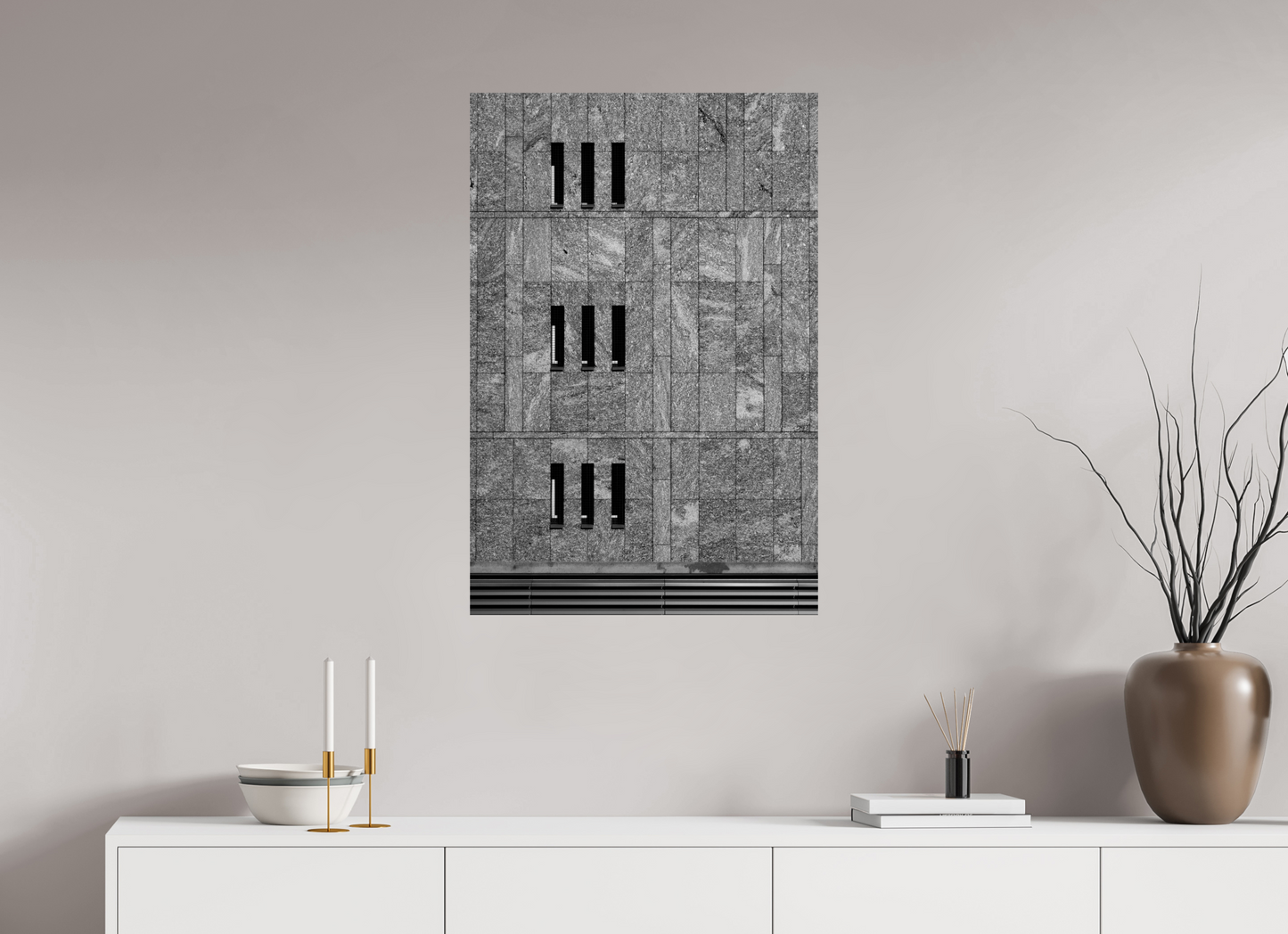 60 x 90 cm, Baryta Photo Print Nine - Schwarzweiß-Architekturfotografie - Hochwertiger Abzug in Galeriequalität