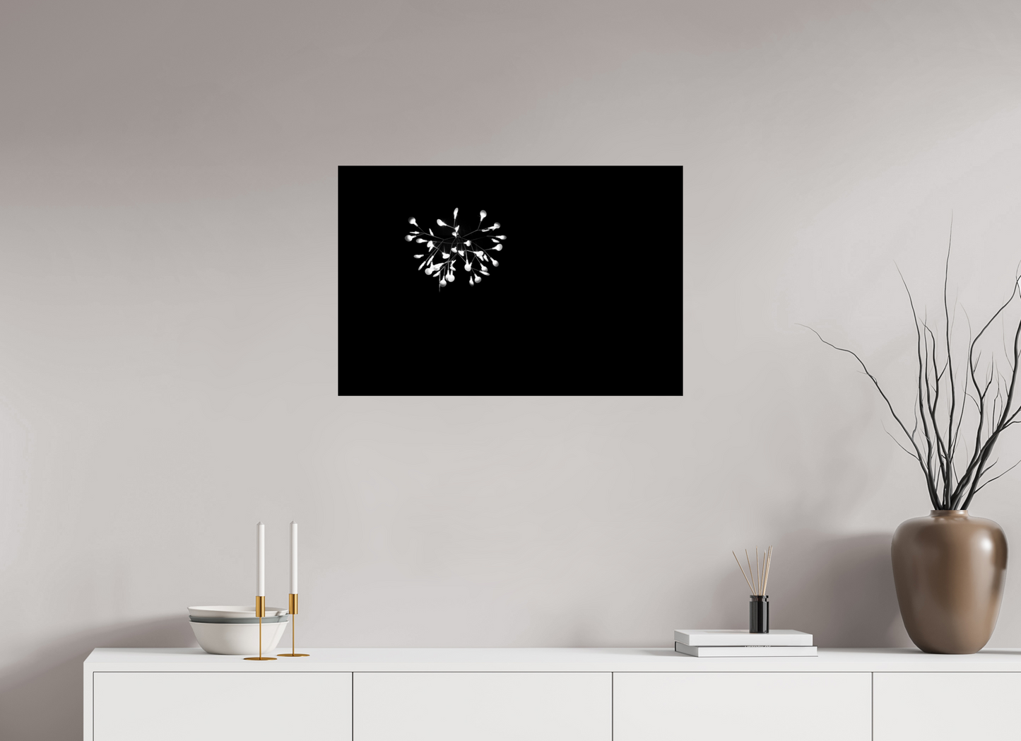 Fireworks - Abstrakte Minimalistische Schwarzweiß-Fotografie - Hochwertiger Abzug in Galeriequalität