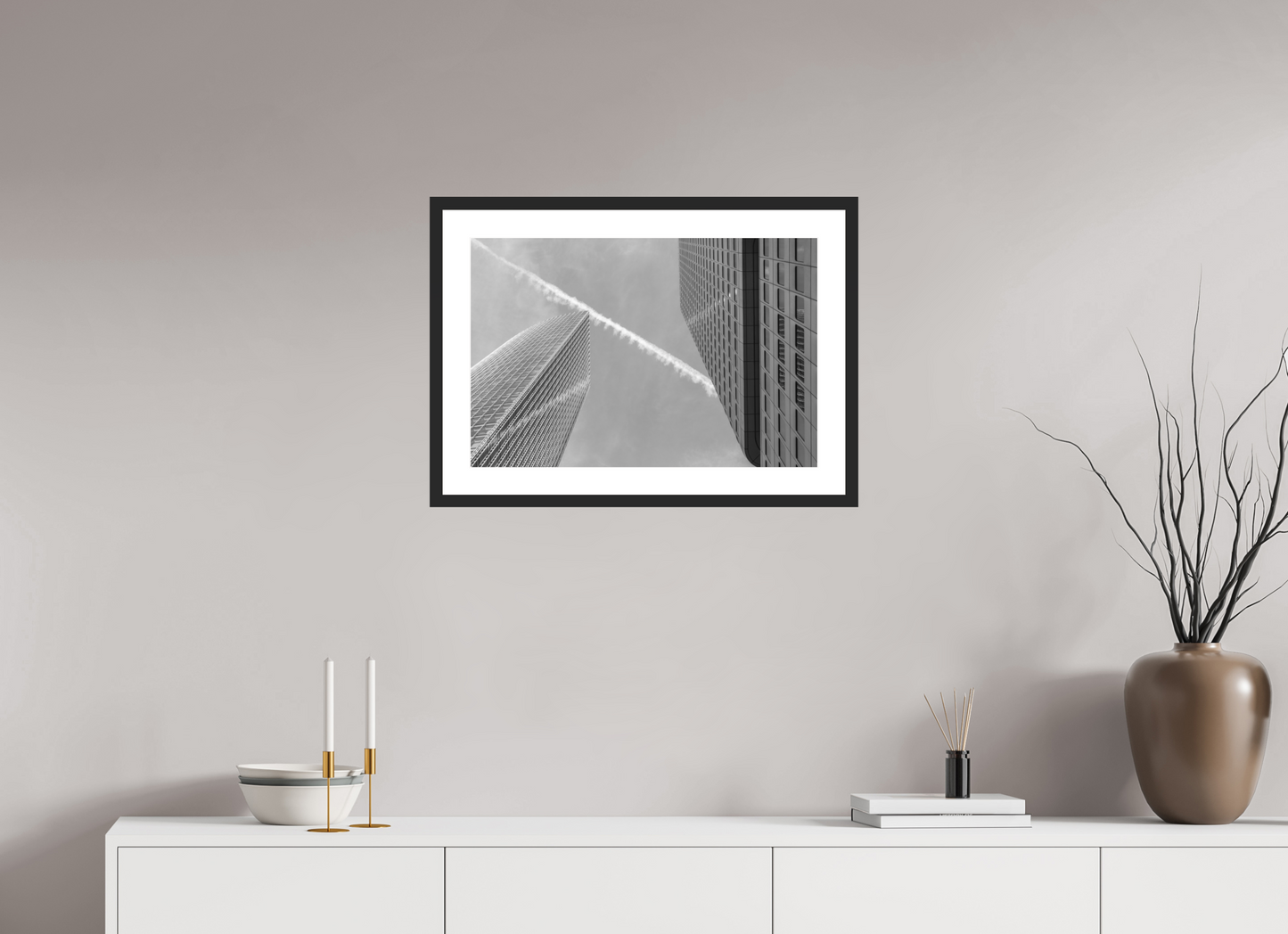 60 x 40 cm, Ilford Framed with Passepartout and Premium Glass X-Con - Schwarzweiß-Architekturfotografie - Hochwertiger Abzug in Galeriequalität
