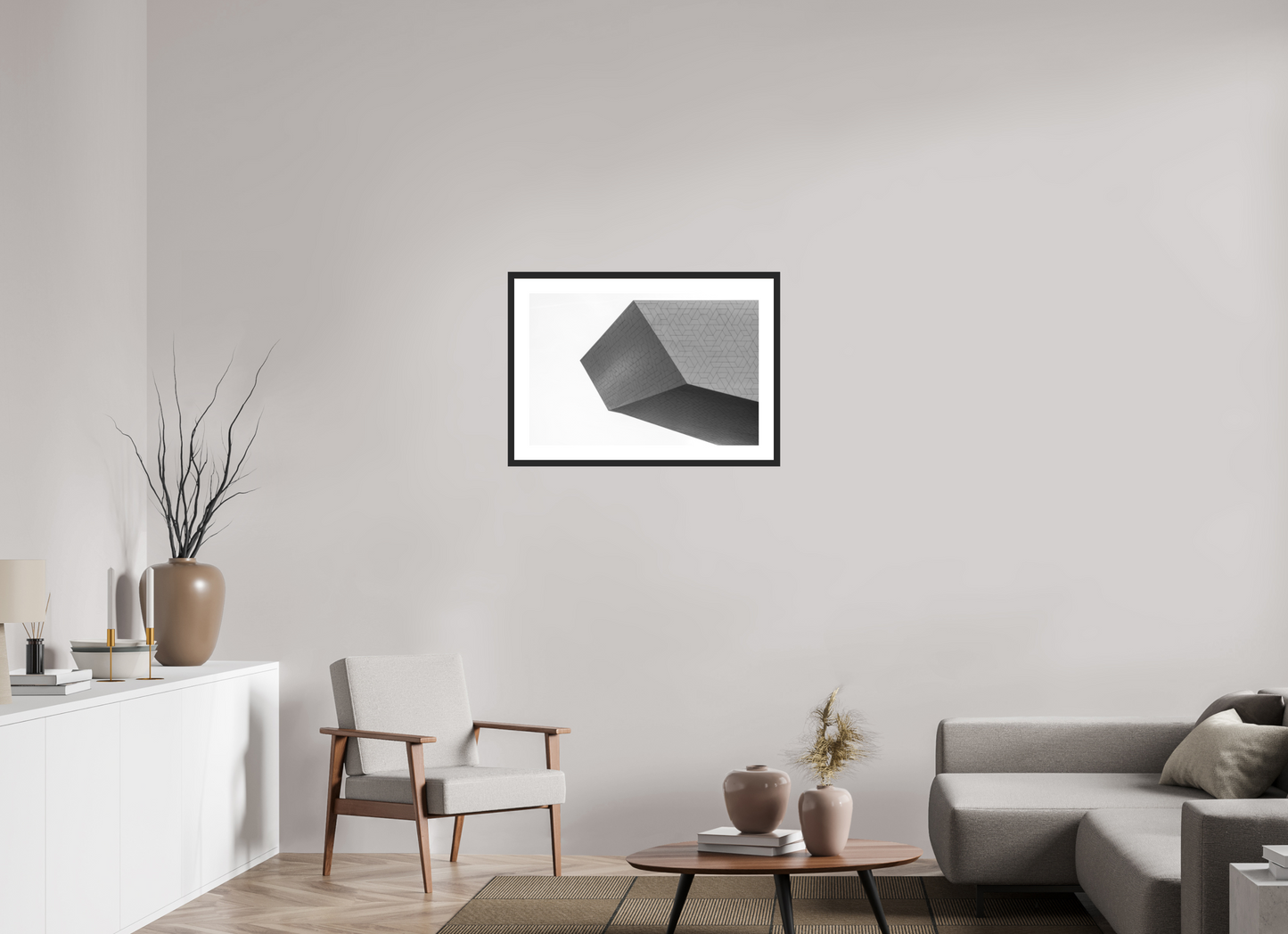 75 x 50 cm, Baryta Framed with Passepartout and Premium Glass Intruder - Schwarzweiß-Architekturfotografie - Hochwertiger Abzug in Galeriequalität