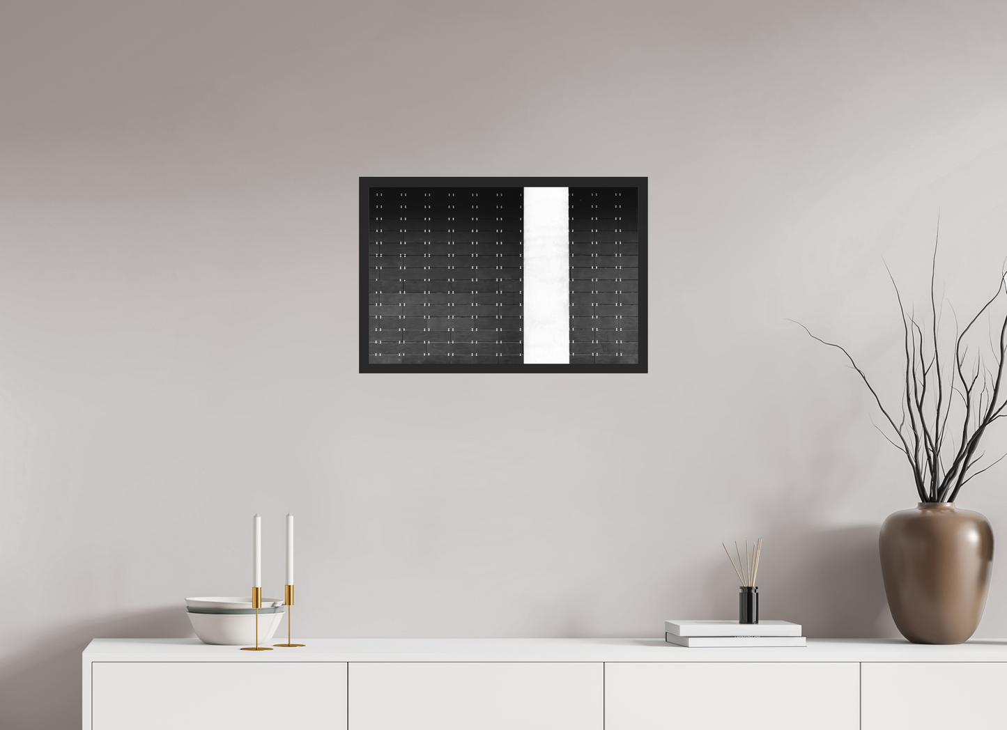 60 x 40 cm, Ilford on Aluminium, Framed Drawers -Schwarzweiß-Fotografie, Naheinstellung - Hochwertiger Abzug in Galeriequalität