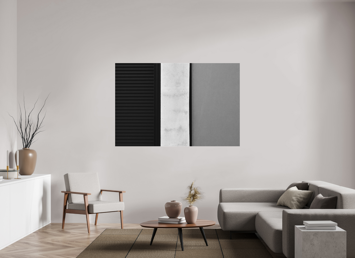 180 x 120 cm, Ilford on Aluminium behind Acrylic Glass Palette - Abstrakte Schwarzweiß-Fotografie - Hochwertiger Abzug in Galeriequalität