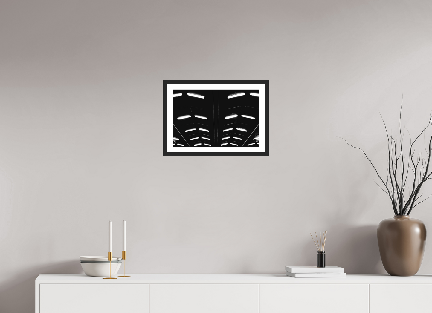 Flock - Abstrakte Schwarzweiß-Nachtfotografie - Hochwertiger Abzug in Galeriequalität