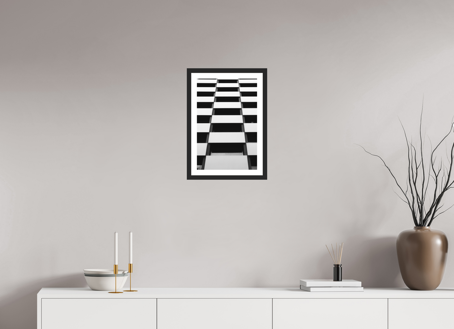 Checkers - Schwarzweiß-Architekturfotografie - Hochwertiger Abzug in Galeriequalität
