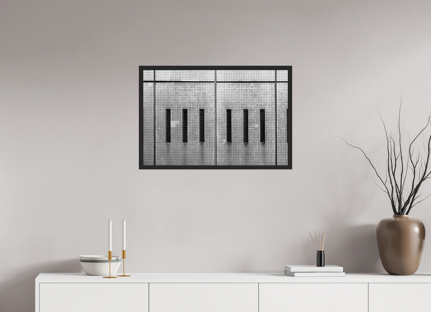 75 x 50 cm, Ilford on Aluminium behind Acrylic Glass, Framed Sixish - Schwarzweiß-Fotokunst - Hochwertiger Abzug