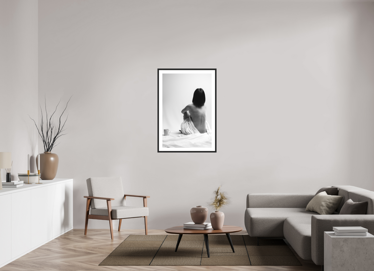Absent - Schwarzweiß-Fotografie, Teilakt - Hochwertiger Abzug in Galeriequalität