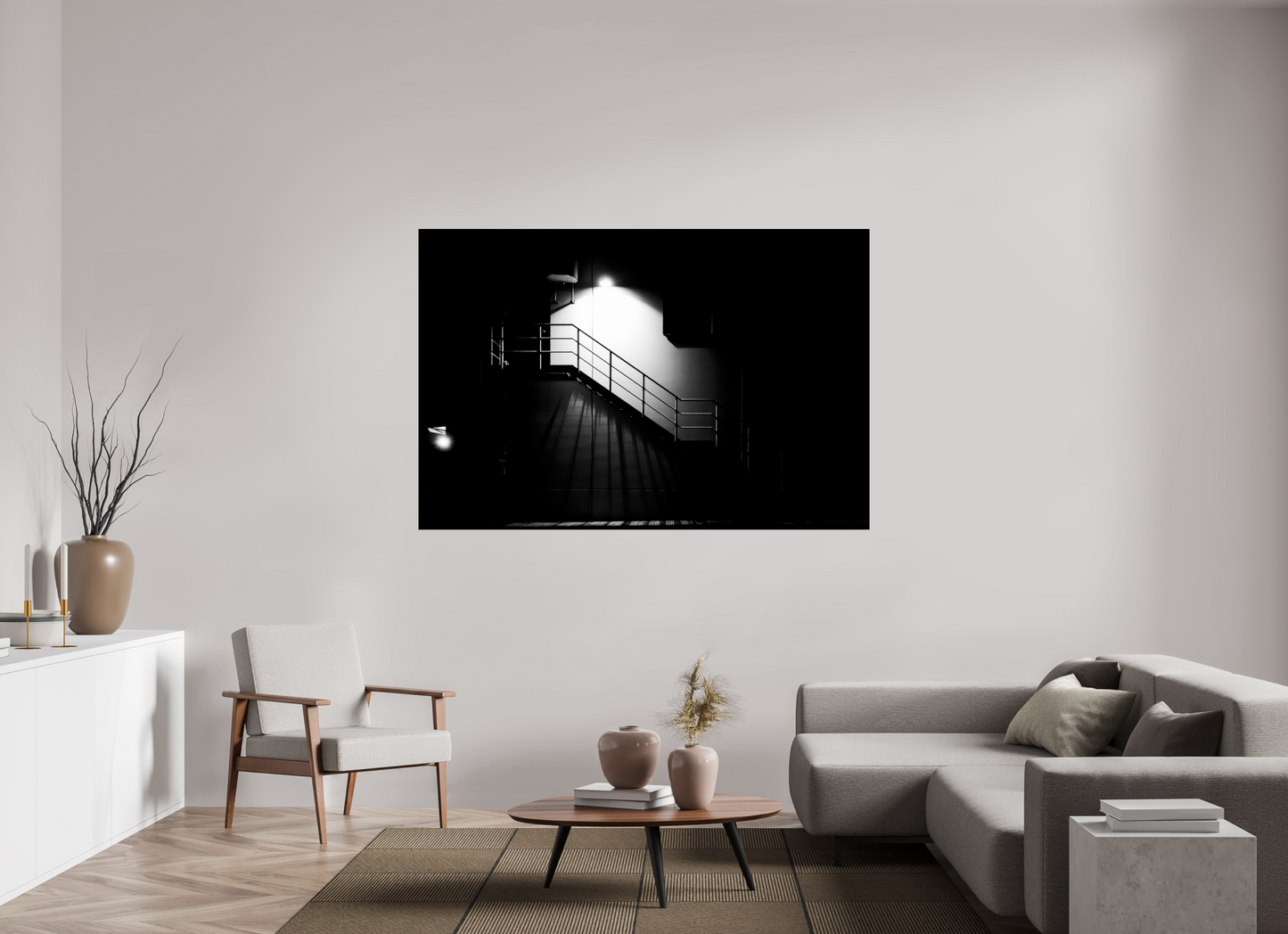 180 x 120 cm, Ilford Photo Print After Hours - Schwarzweiß-Nachtfotografie - Hochwertiger Abzug in Galeriequalität