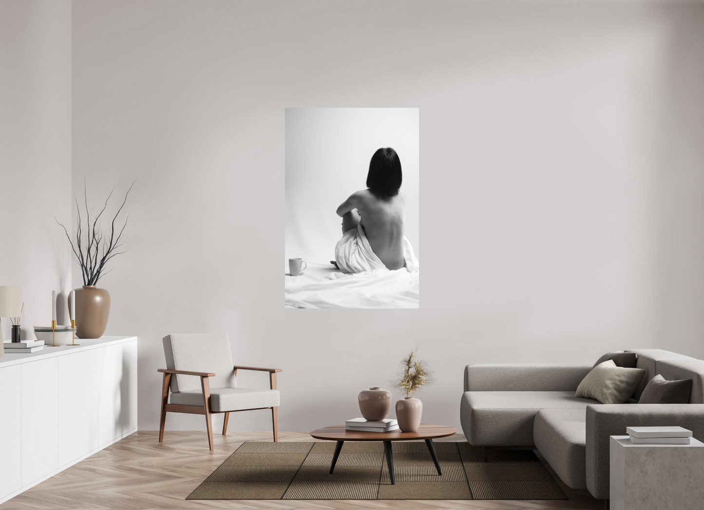 Absent - Schwarzweiß-Fotografie, Teilakt - Hochwertiger Abzug in Galeriequalität