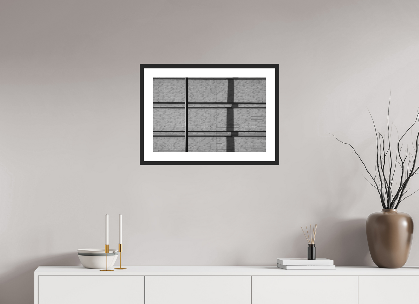 60 x 40 cm, Baryta Framed with Passepartout and Premium Glass Camel - Abstrakte Schwarzweiß-Fotokunst - Hochwertiger Abzug in Galeriequalität
