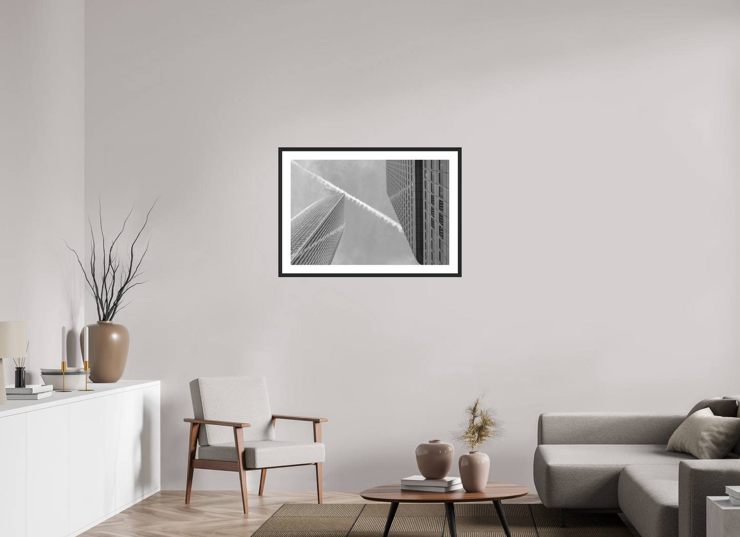 90 x 60 cm, Baryta Framed with Passepartout and Premium Glass X-Con - Schwarzweiß-Architekturfotografie - Hochwertiger Abzug in Galeriequalität