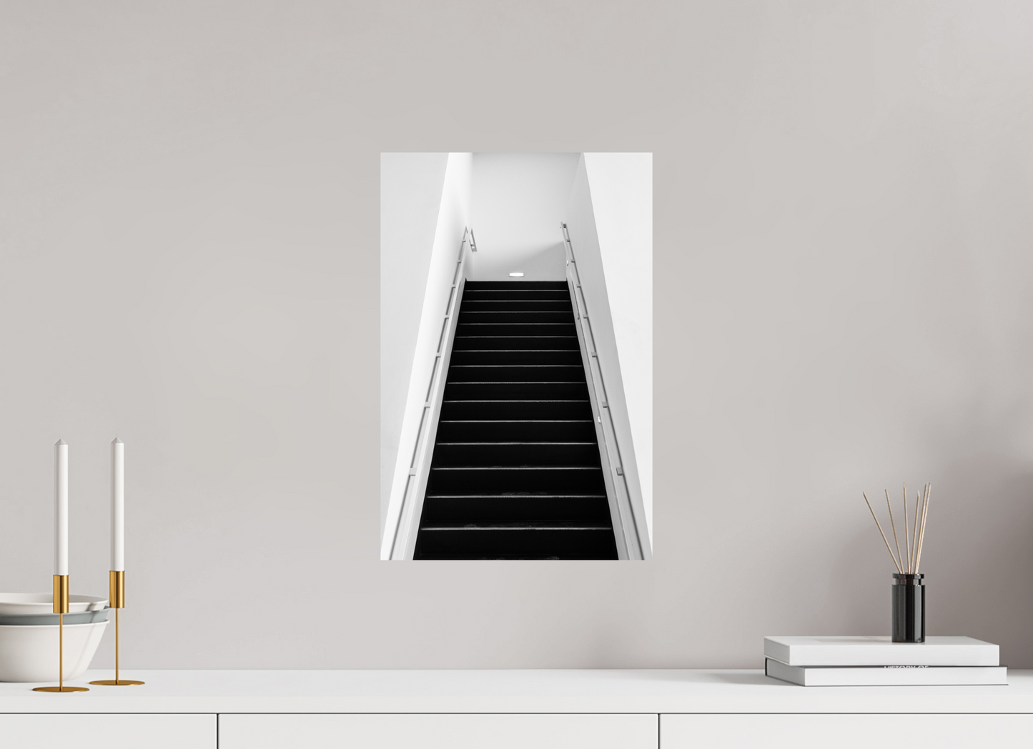 30 x 45 cm, Baryta Photo Print Climb - Schwarzweiß-Architekturfotografie - Hochwertiger Abzug in Galeriequalität