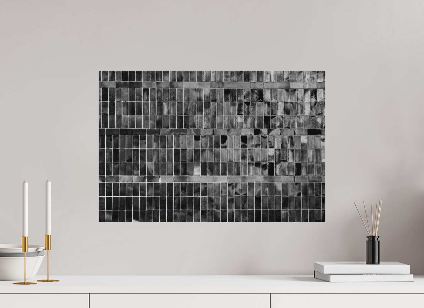 Tiles - Schwarzweiß-Fotografie, Naheinstellung - Hochwertiger Abzug in Galeriequalität
