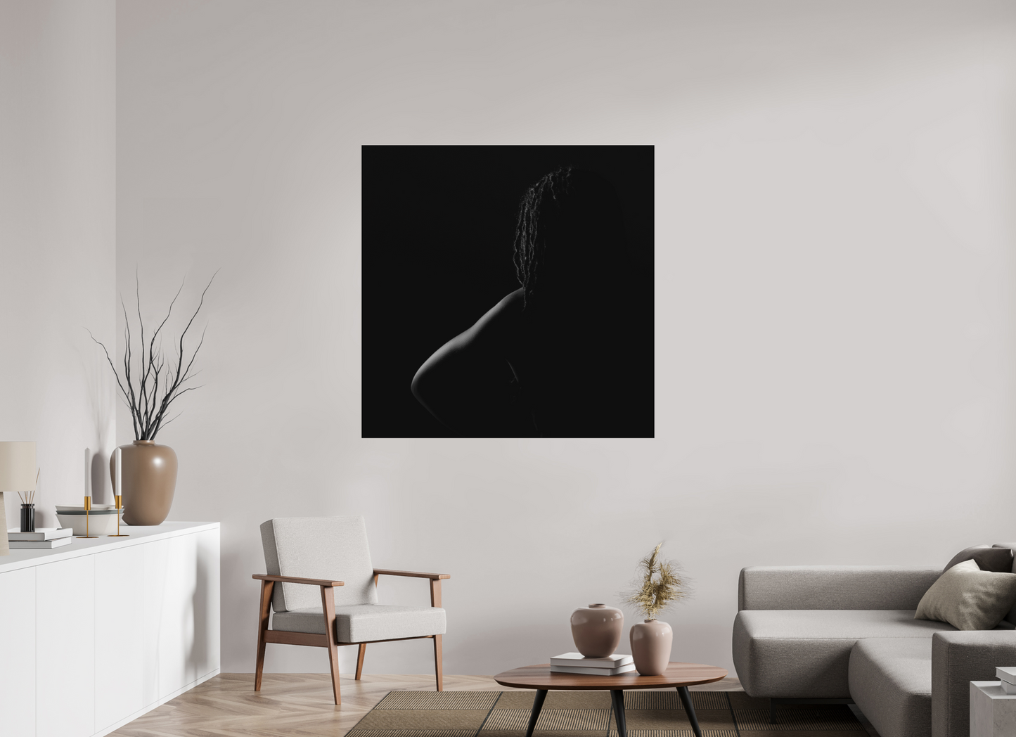 Crescent Moon III - Schwarzweiß-Fotografie, Teilakt - Hochwertiger Abzug in Galeriequalität Print