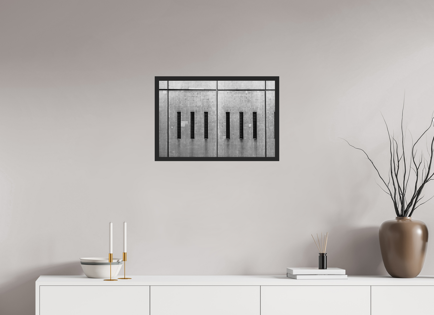 60 x 40 cm, Ilford on Aluminium, Framed Sixish - Schwarzweiß-Fotokunst - Hochwertiger Abzug
