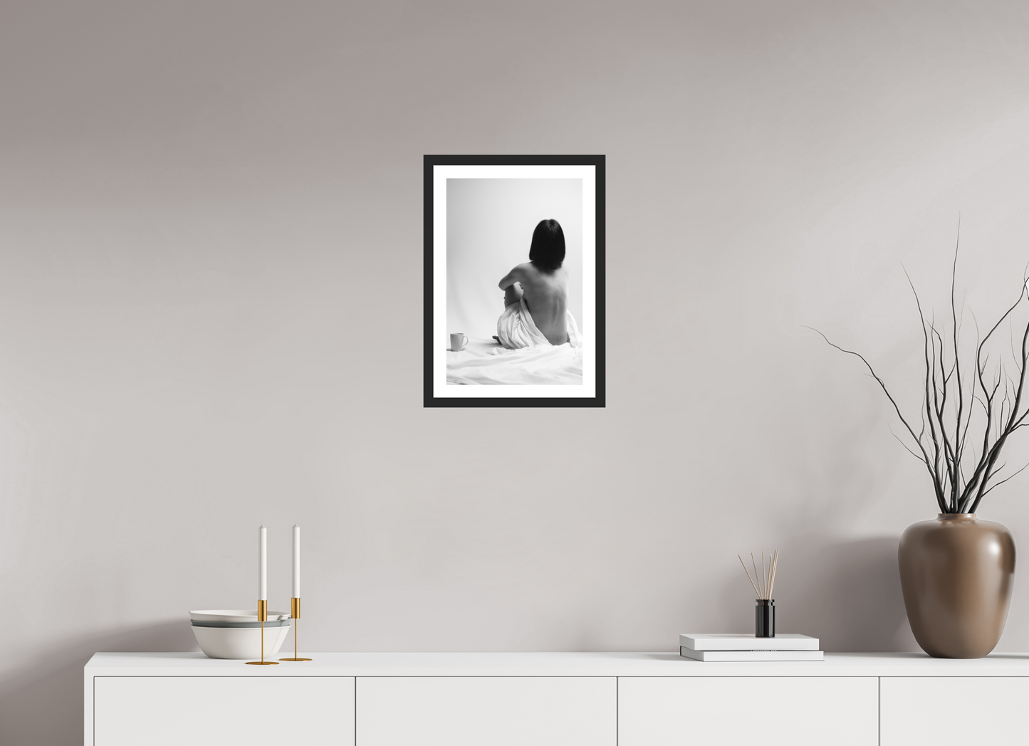 Absent - Schwarzweiß-Fotografie, Teilakt - Hochwertiger Abzug in Galeriequalität