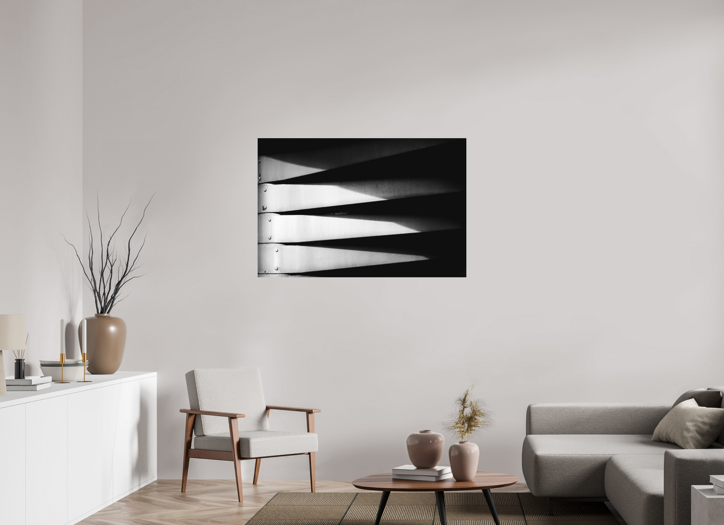 120 x 80 cm, Ilford on Aluminium Fangs - Abstrakte Schwarzweiß-Fotografie - Hochwertiger Abzug in Galeriequalität