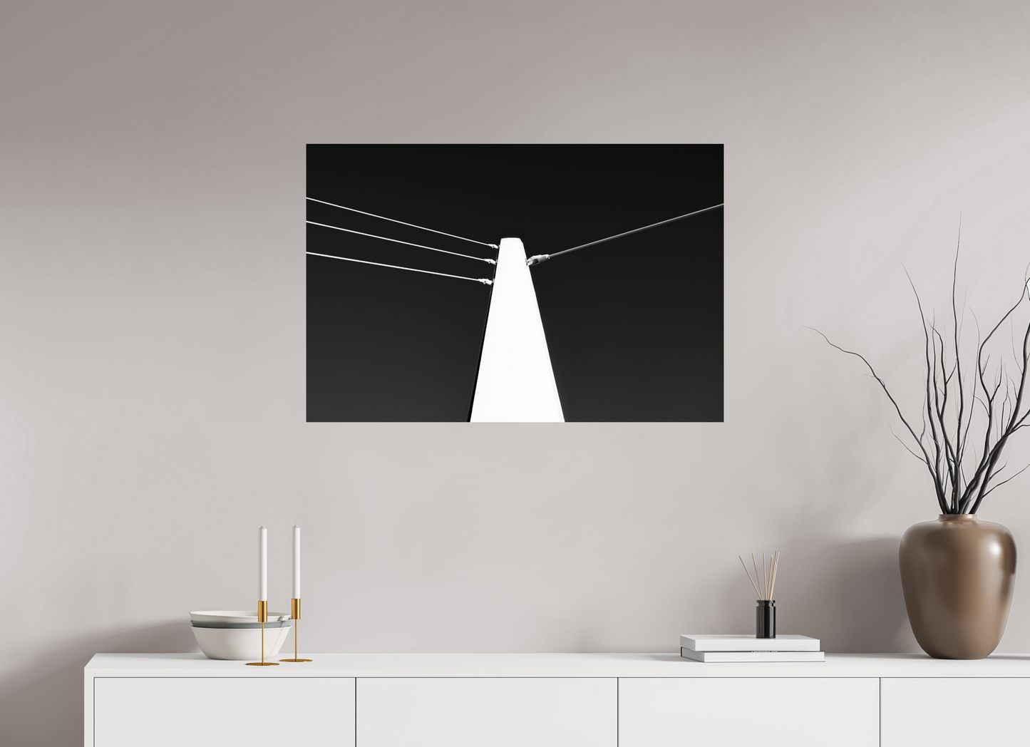 Suspension III - Minimalistische Schwarzweiß-Fotografie - Hochwertiger Abzug in Galeriequalität