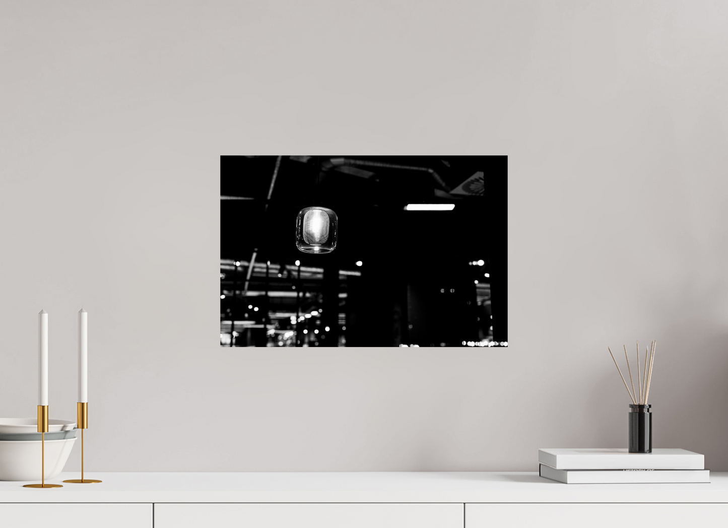 45 x 30 cm, Ilford Photo Print Lighthouse - Schwarzweiß-Nachtfotografie - Hochwertiger Abzug in Galeriequalität