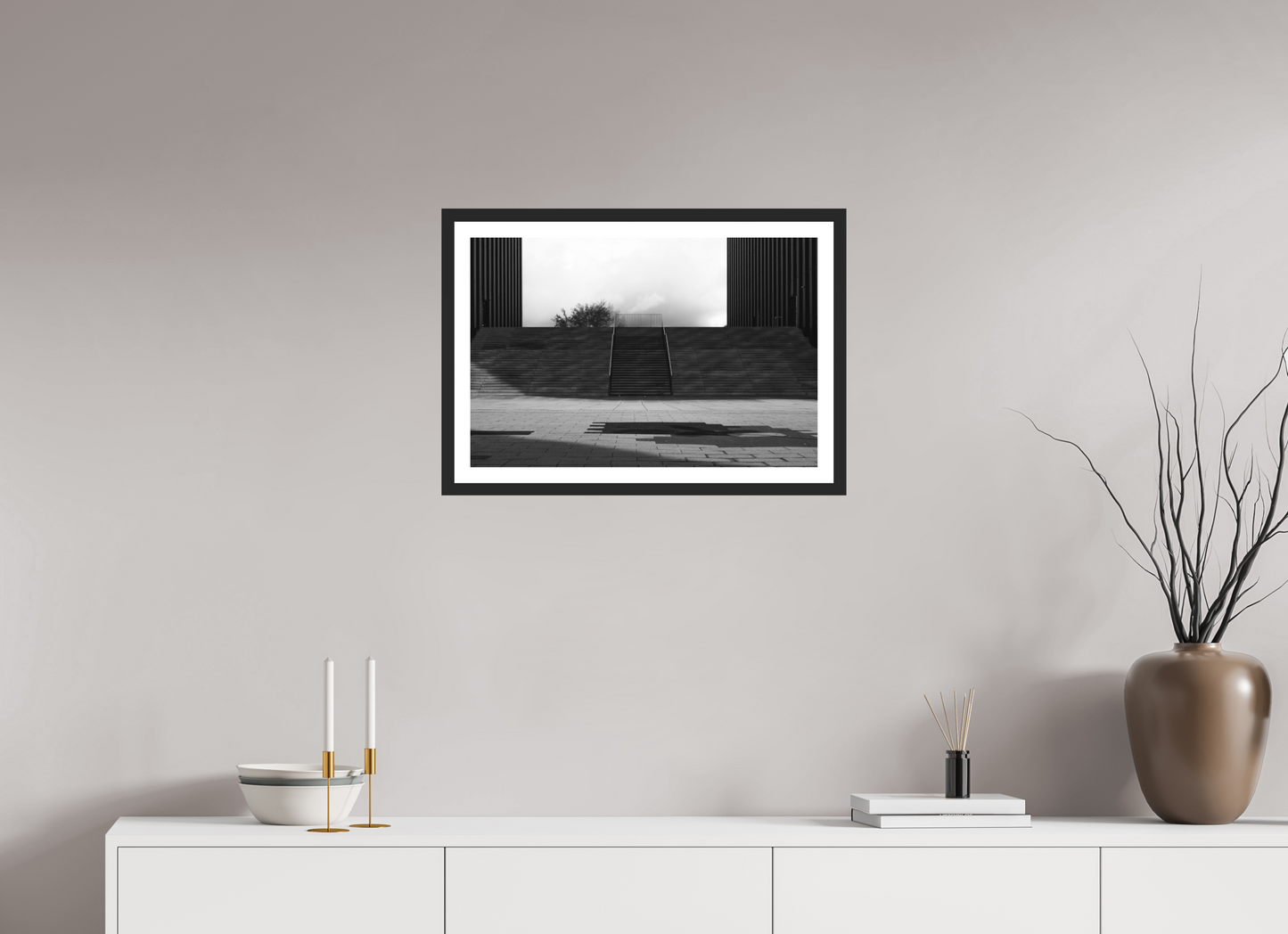 End - Schwarzweiß-Architekturfotografie - Hochwertiger Abzug in Galeriequalität