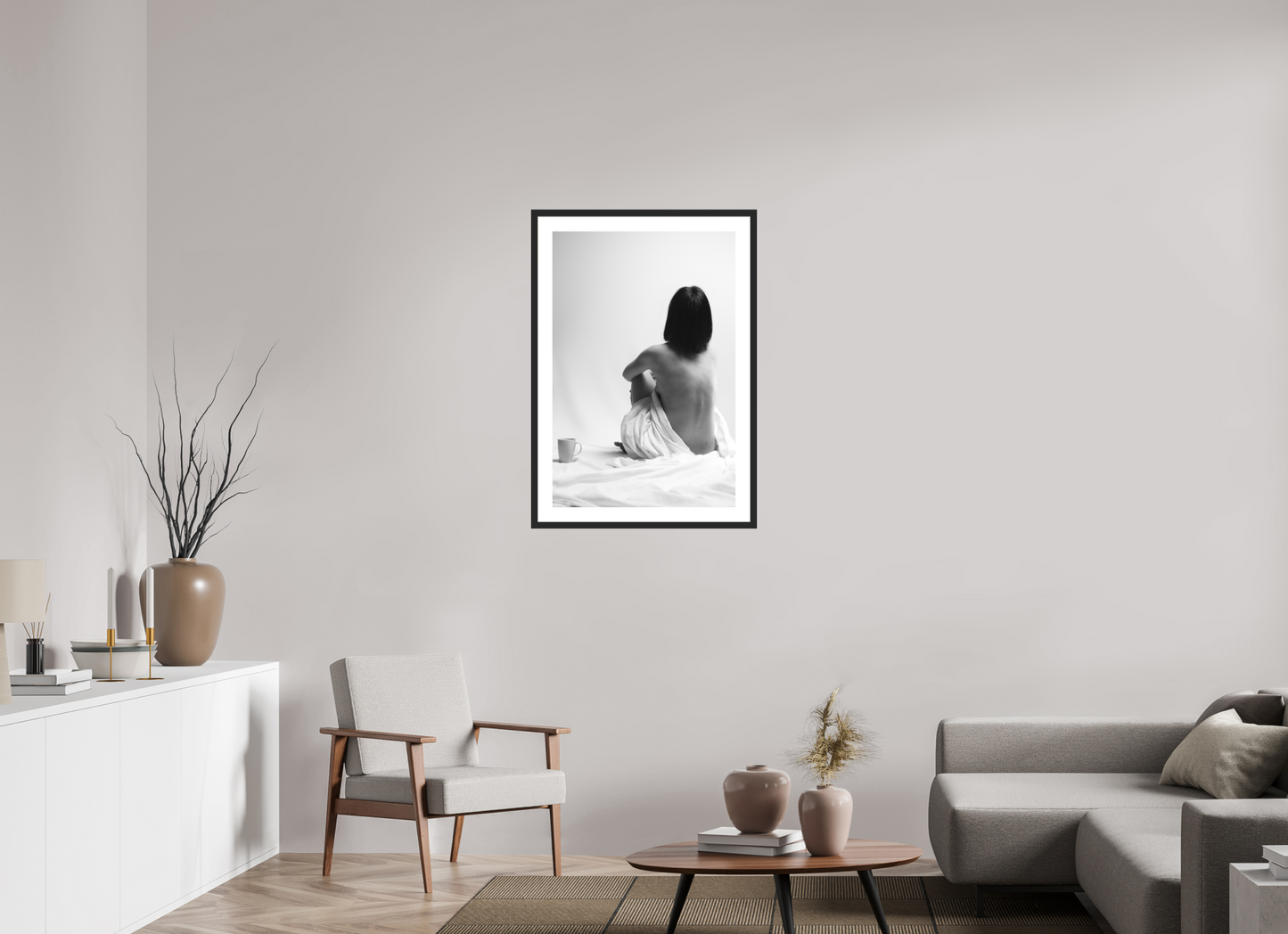 Absent - Schwarzweiß-Fotografie, Teilakt - Hochwertiger Abzug in Galeriequalität