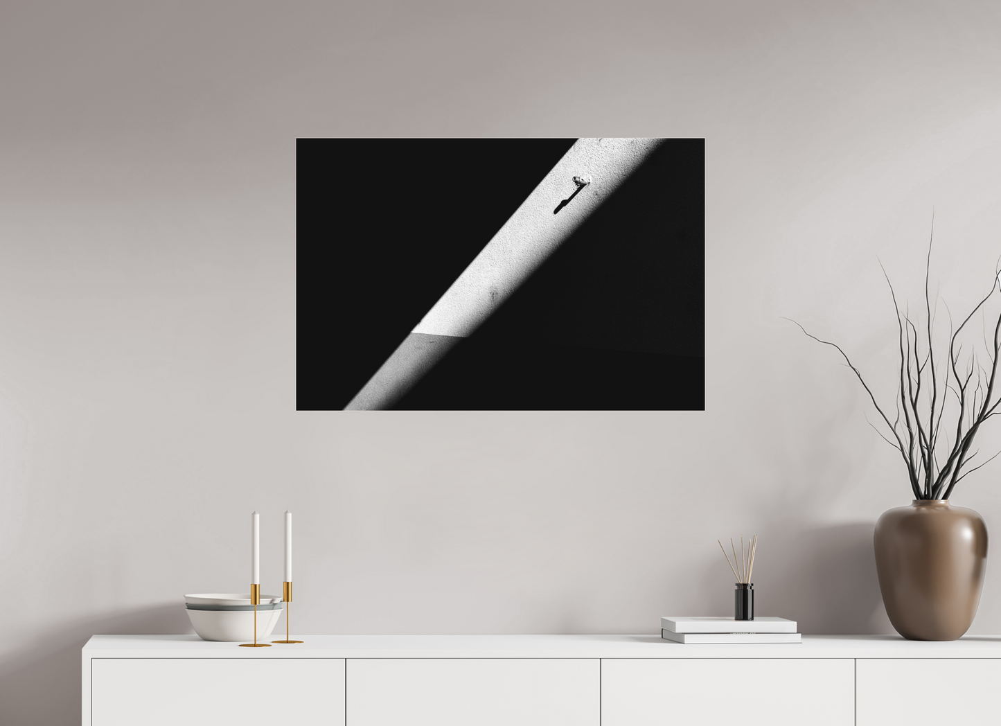 90 x 60 cm, Ilford on Aluminium behind Acrylic Glass Isolation - Abstrakte Schwarzweiß-Fotografie - Hochwertiger Abzug in Galeriequalität
