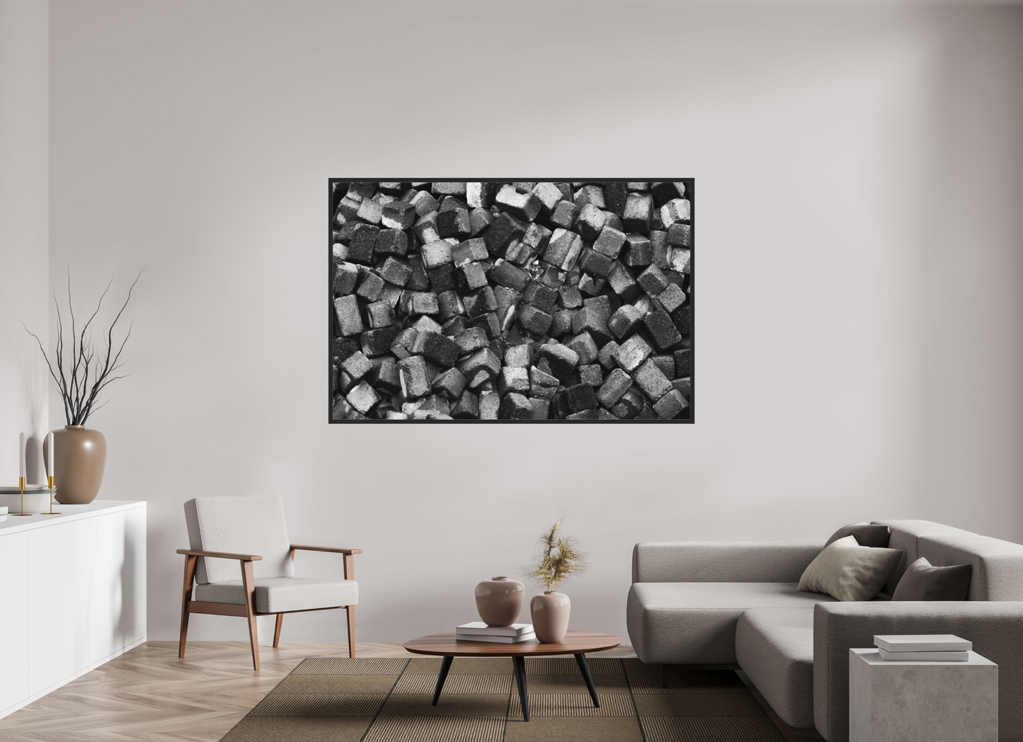 180 x 120 cm, Ilford on Aluminium behind Acrylic Glass, Framed Disorder - Abstrakte Schwarzweiß-Fotografie - Naheinstellung - Hochwertiger Abzug in Galeriequalität