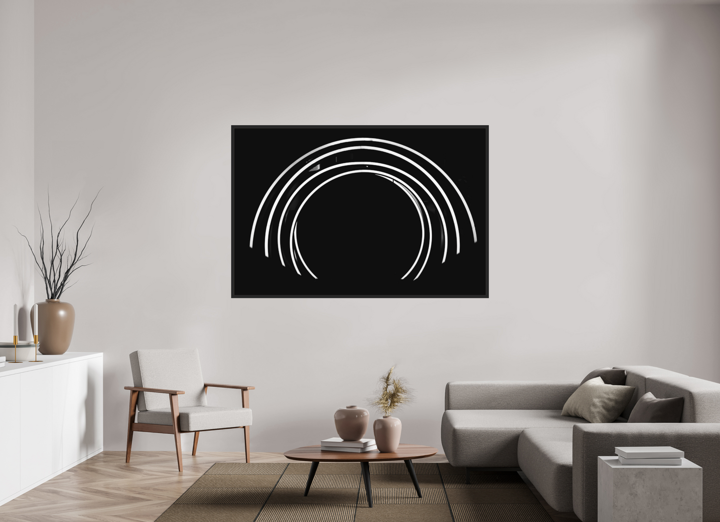 180 x 120 cm, Ilford on Aluminium, Framed Portal - Abstrakte Schwarzweiß-Fotokunst - Hochwertiger Abzug in Galeriequalität