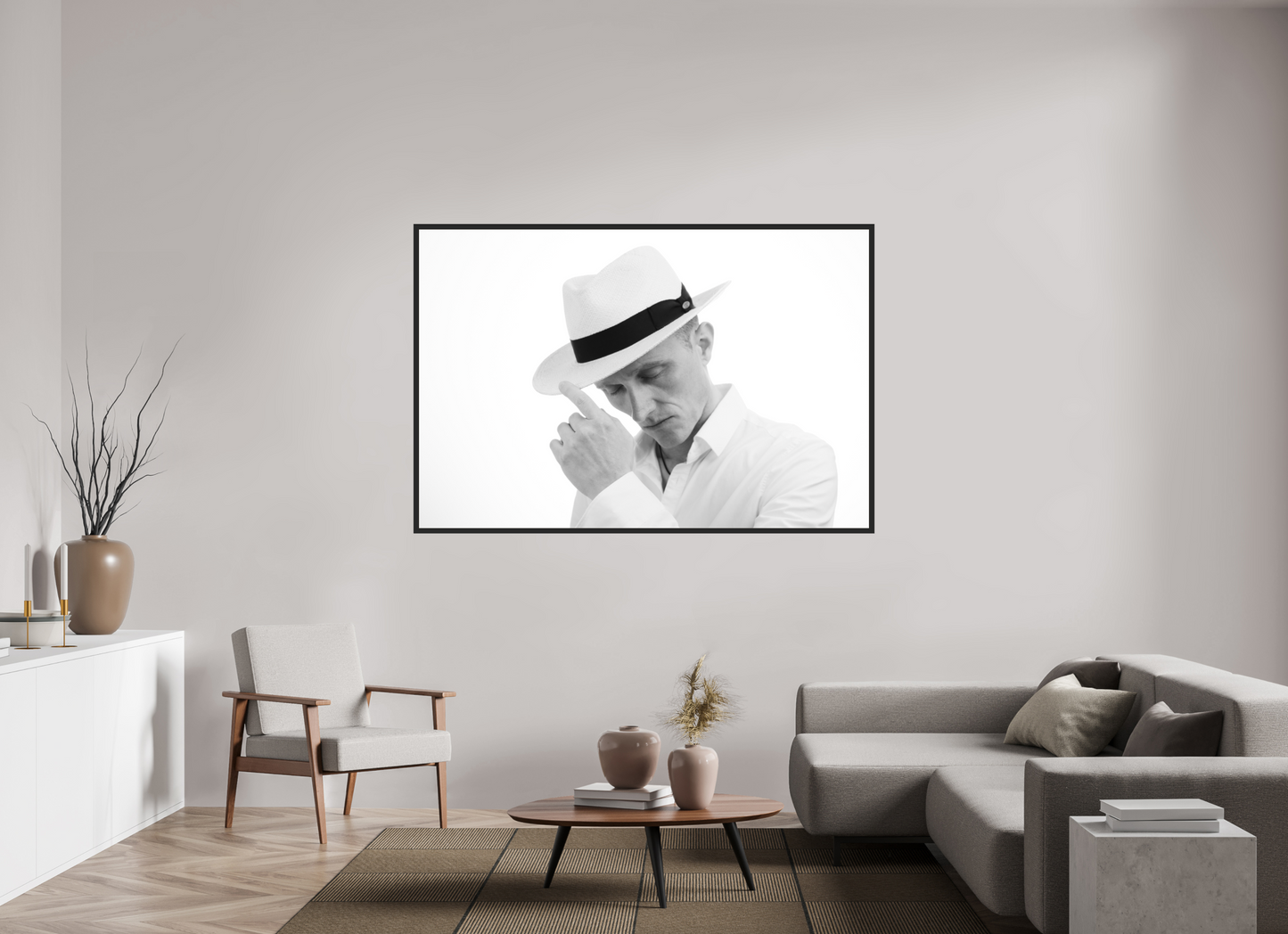 180 x 120 cm, Ilford on Aluminium, Framed Contemplation - Schwarzweiß-Fotografie - Portrait - Hochwertiger Abzug in Galeriequalität