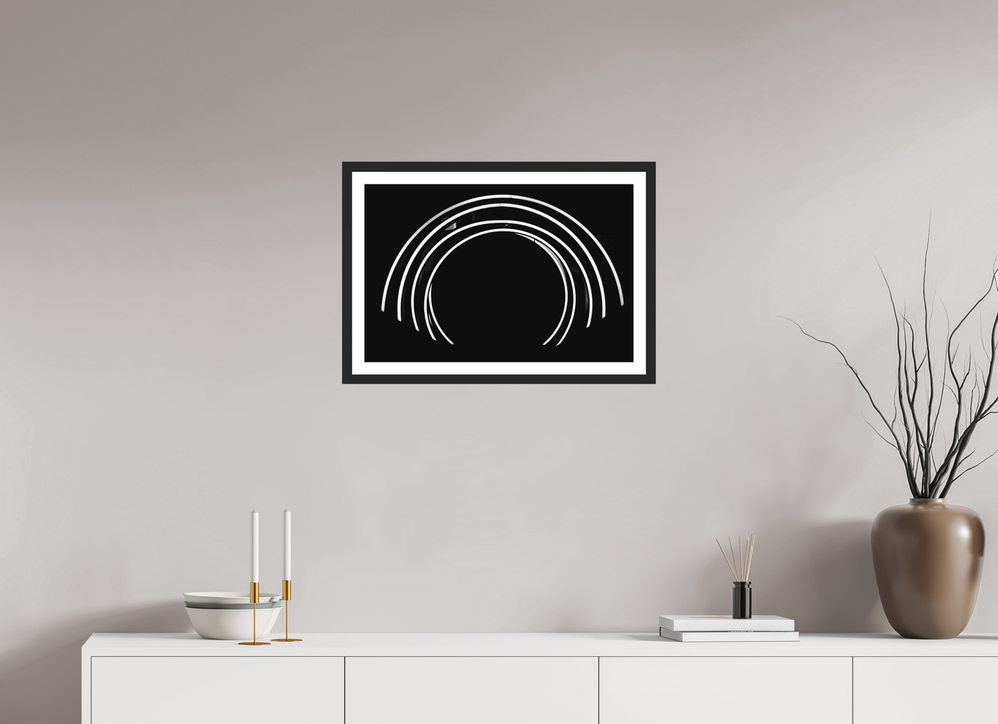 60 x 40 cm, Ilford on Aluminium, Framed with Border Portal - Abstrakte Schwarzweiß-Fotokunst - Hochwertiger Abzug in Galeriequalität