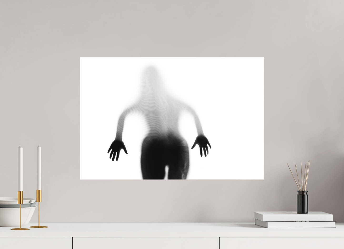 60 x 40 cm, Ilford on Aluminium Veil II - Abstrakte Schwarzweiß-Fotografie - Teilakt - Hochwertiger Abzug in Galeriequalität