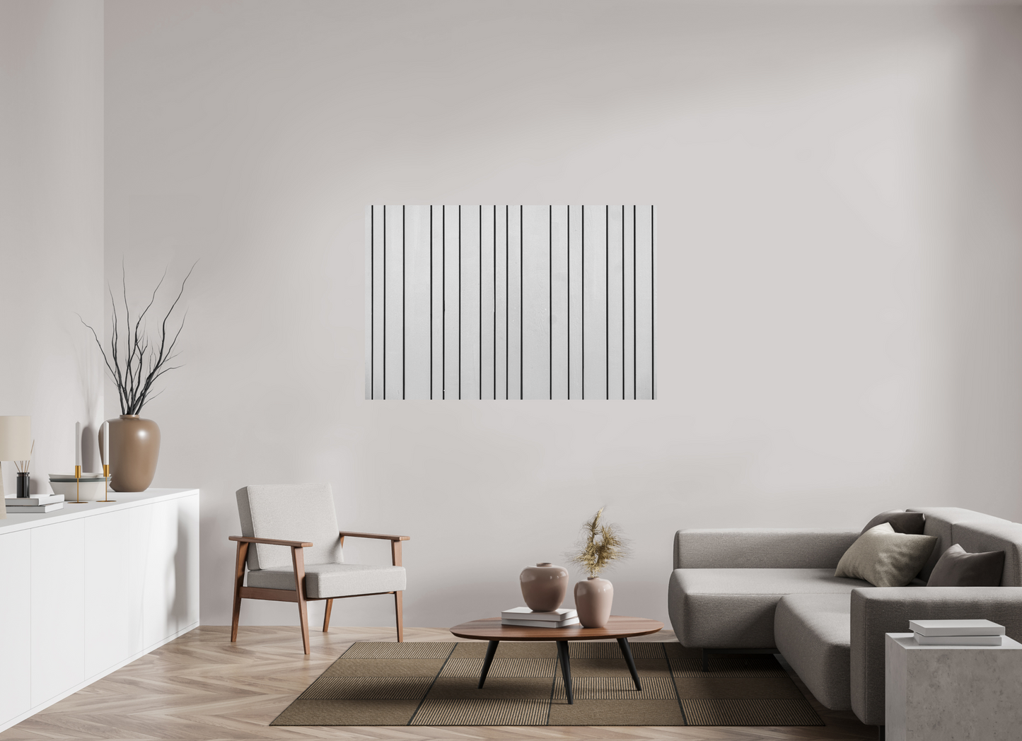 Stripes - Abstrakte Minimalistische Schwarzweiß-Fotografie - Hochwertiger Abzug in Galeriequalität