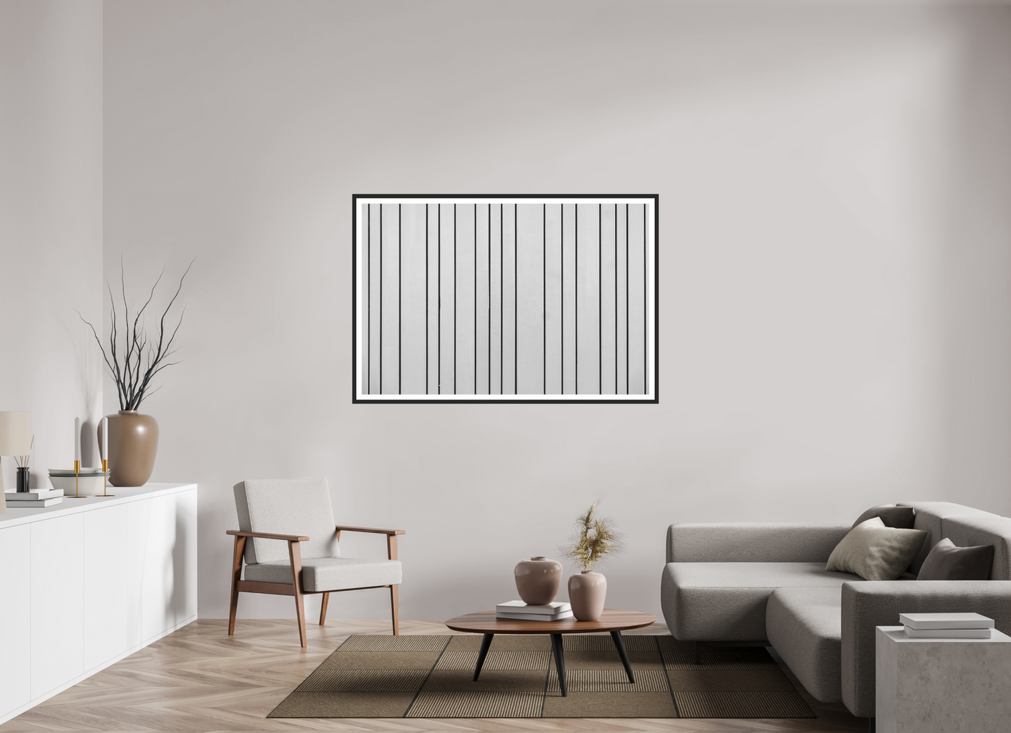 Stripes - Abstrakte Minimalistische Schwarzweiß-Fotografie - Hochwertiger Abzug in Galeriequalität