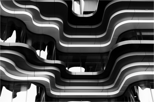 Main image Waves - Abstrakte Schwarzweiß-Architekturfotografie - Hochwertiger Abzug in Galeriequalität