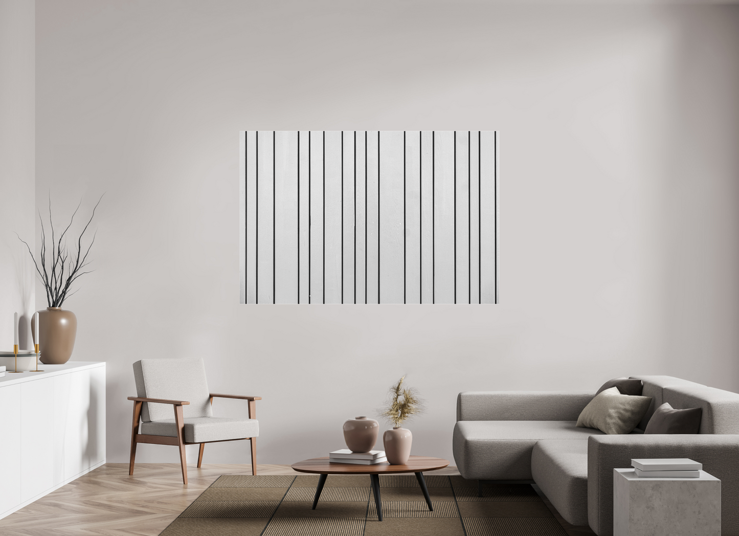 Stripes - Abstrakte Minimalistische Schwarzweiß-Fotografie - Hochwertiger Abzug in Galeriequalität