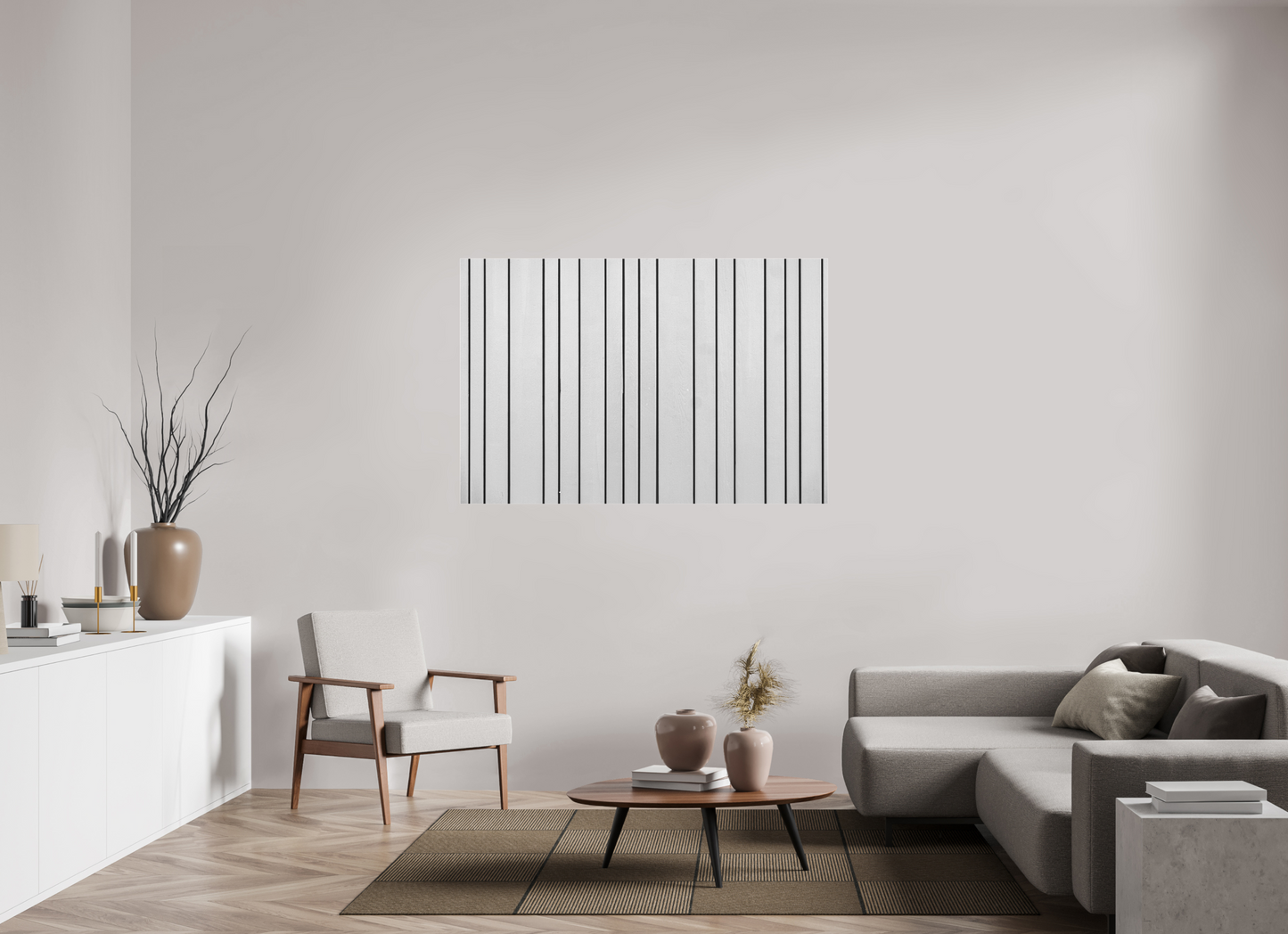 Stripes - Abstrakte Minimalistische Schwarzweiß-Fotografie - Hochwertiger Abzug in Galeriequalität